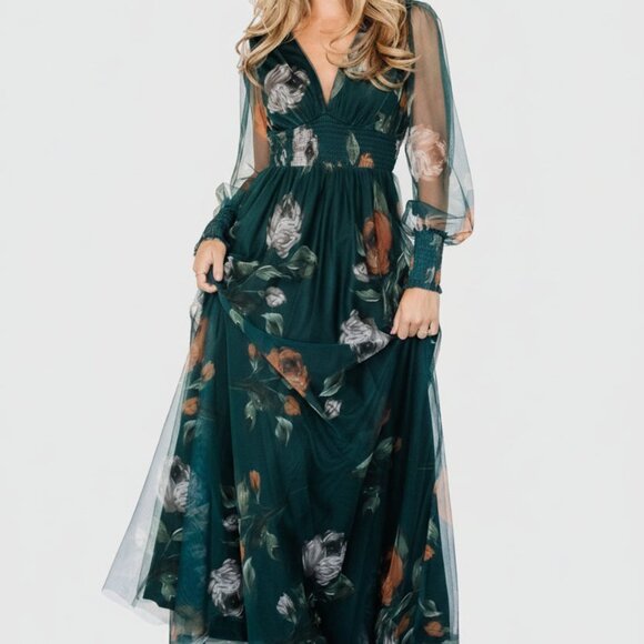 Baltic Born Dresses & Skirts - Baltic Born Layla Tulle Maxi Dress | Deep Topaz Floral Size 3XL3XL